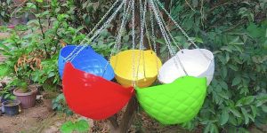 Pack of 5 Flower Hanging Baskets